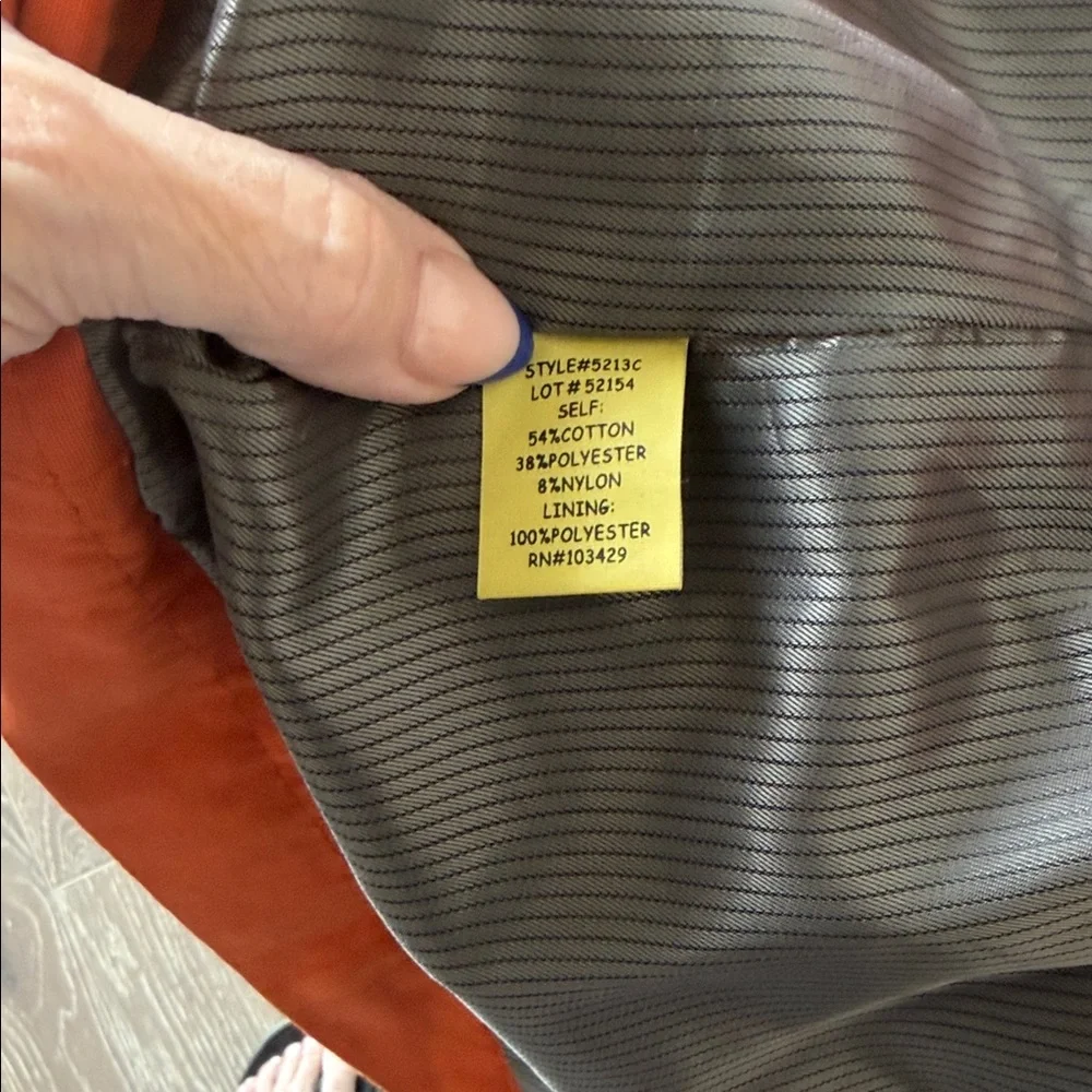 Chic Orange Double-Breasted Trench Coat - Picture 5 of 7